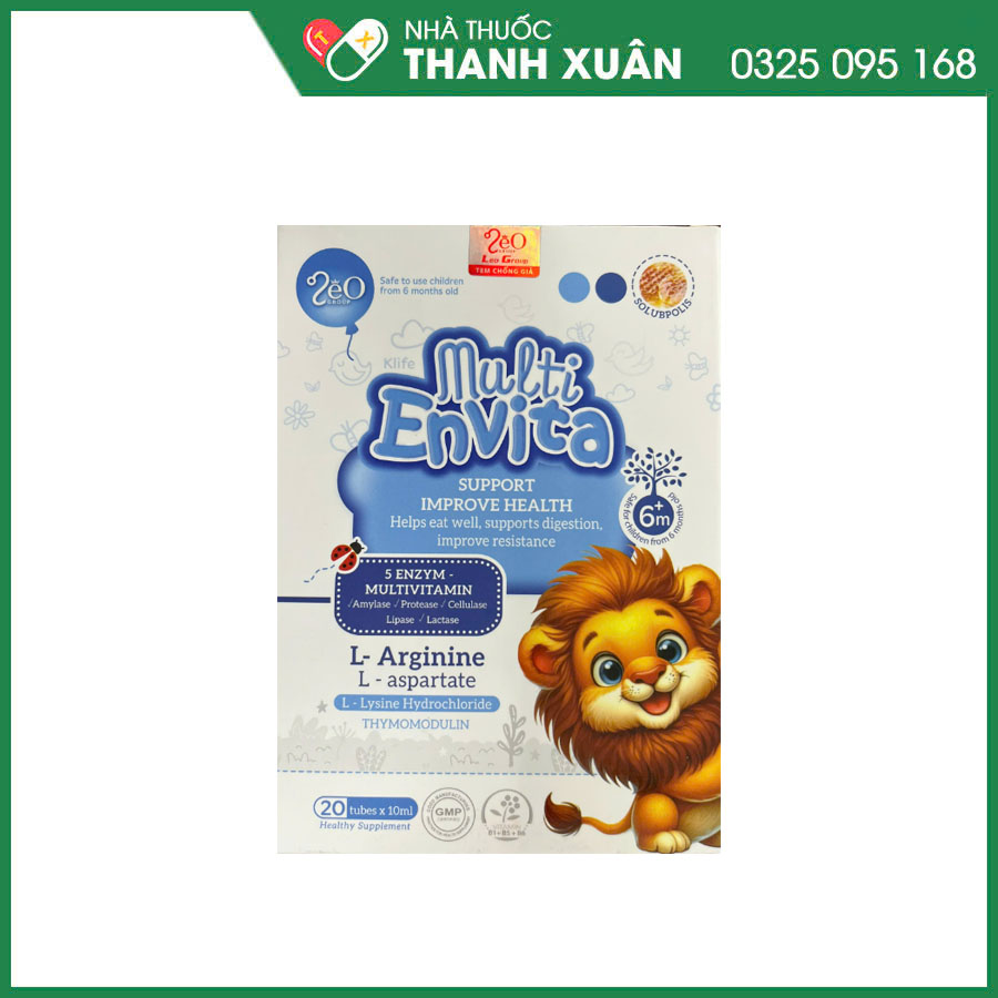 Multi Envita giúp hỗ trợ tiêu hóa, giúp ăn ngon, hỗ trợ tăng cường sức khỏe và nâng cao sức đề kháng